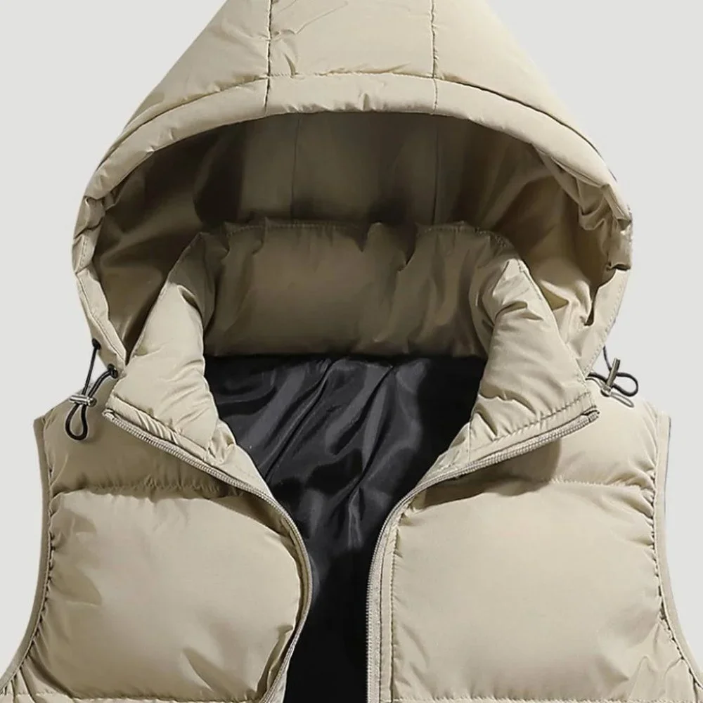 Khaki Mens Puffer Vest - Picture 4 of 4